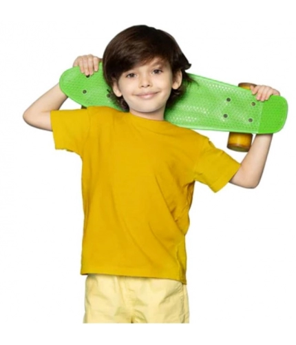 Boys Cotton Plain Half Sleeve TShirt (Yellow)