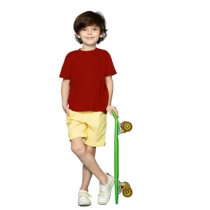 Generic Boys Cotton Plain Half Sleeve TShirt (Maroon)