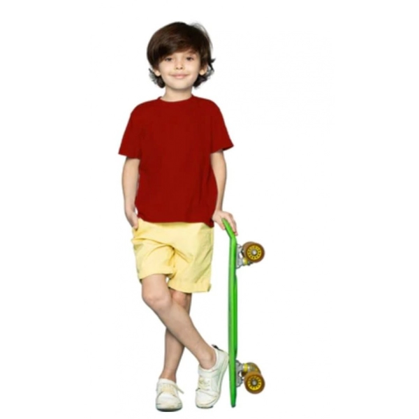 Dropship Boys Cotton Plain Half Sleeve TShirt (Maroon)