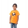 Dropship Girls Cotton Panda Glass Half Sleeve TShirt (Mustard)