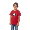 Dropship Girls Cotton Panda Glass Half Sleeve TShirt (Maroon)