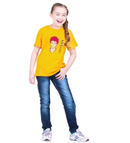 Girls Cotton Akashi Half Sleeve TShirt (Yellow)