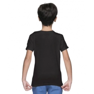 Generic Boys Cotton Plain Half Sleeve TShirt (Black)