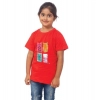 Dropship Girls Cotton Cat Half Sleeve TShirt (Red)