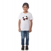 Dropship Girls Cotton Panda Glass Half Sleeve TShirt (White)