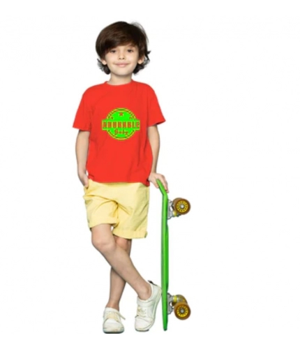 Boys Cotton Adorable Baby Half Sleeve TShirt (Red)