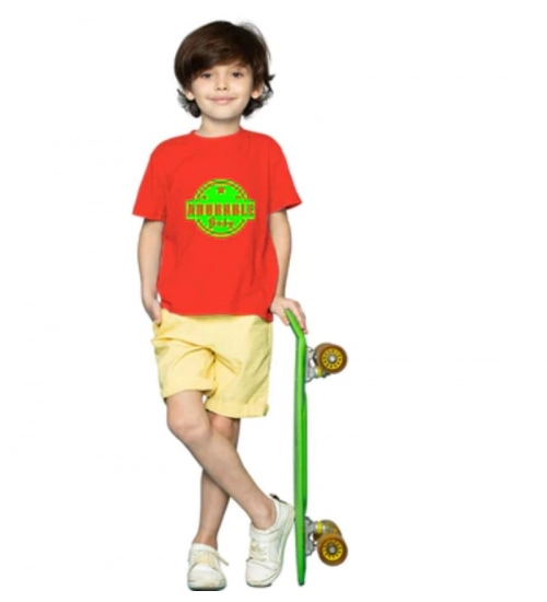 Boys Cotton Adorable Baby Half Sleeve TShirt (Red)
