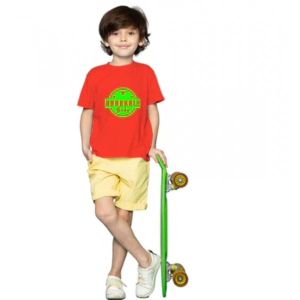 Dropship Boys Cotton Adorable Baby Half Sleeve TShirt (Red)