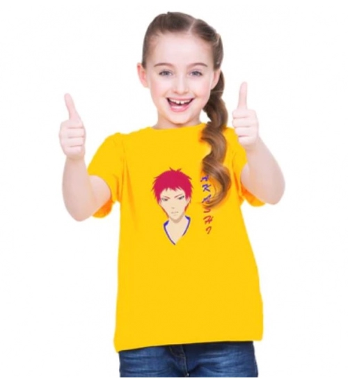 Girls Cotton Akashi Half Sleeve TShirt (Yellow)
