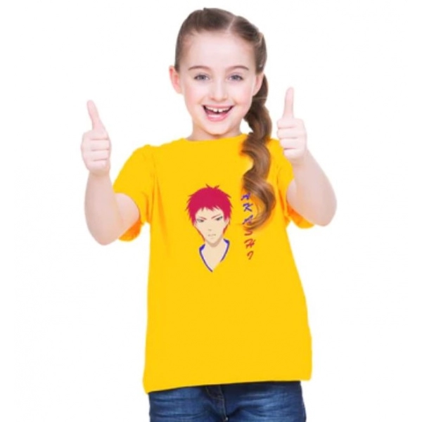 Dropship Girls Cotton Akashi Half Sleeve TShirt (Yellow)