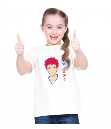Girls Cotton Akashi Half Sleeve TShirt (White)