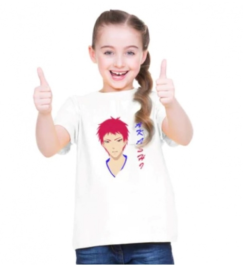 Girls Cotton Akashi Half Sleeve TShirt (White)