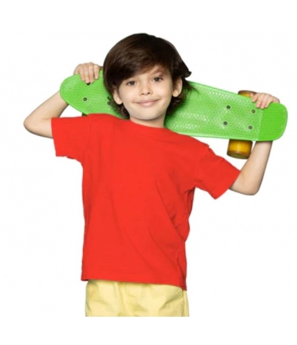 Boys Cotton Plain Half Sleeve TShirt (Red)