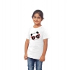 Dropship Girls Cotton Panda Glass Half Sleeve TShirt (White)