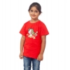 Dropship Girls Cotton Unicorn Face Half Sleeve TShirt (Red)