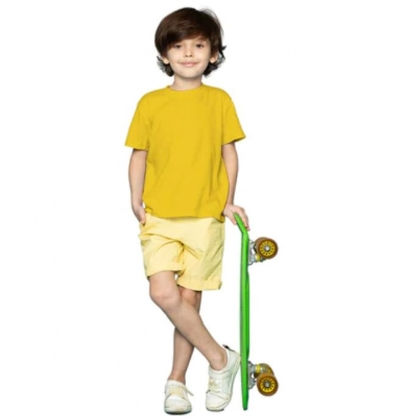 Dropship Boys Cotton Plain Half Sleeve TShirt (Yellow)