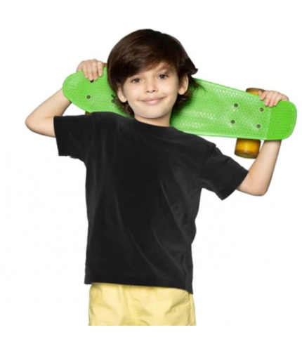 Boys Cotton Plain Half Sleeve TShirt (Black)