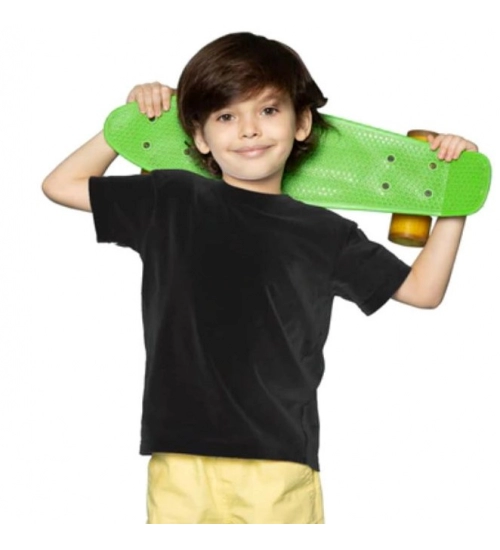 Boys Cotton Plain Half Sleeve TShirt (Black)