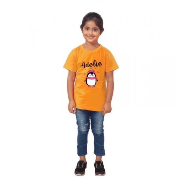 Dropship Girls Cotton Adelie Half Sleeve TShirt (Mustard)