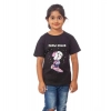 Dropship Girls Cotton Snow Board Half Sleeve TShirt (Black)