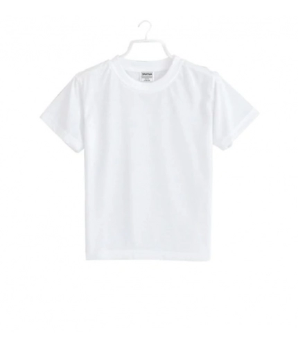 Boys Cotton Plain Half Sleeve TShirt (White)