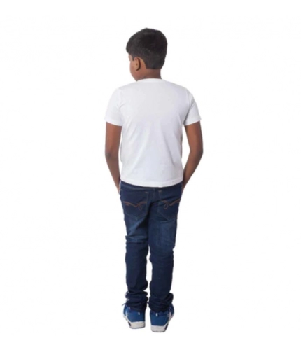 Boys Cotton Off Road Adventure Half Sleeve TShirt (White)