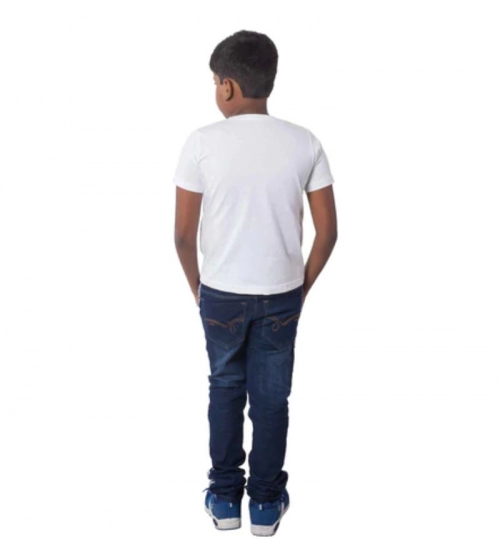 Boys Cotton Off Road Adventure Half Sleeve TShirt (White)