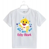 Dropship Girls Cotton Baby Shark Half Sleeve TShirt (White)