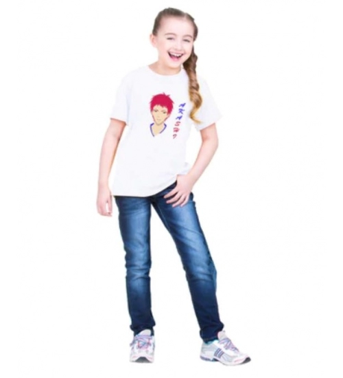Girls Cotton Akashi Half Sleeve TShirt (White)