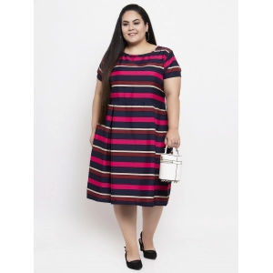 Generic Women's Crepe Solid Knee Length Fit and Flare Dress (Multi)
