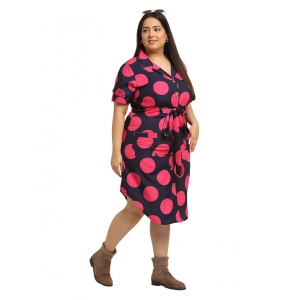 Generic Women's Crepe Printed Knee Length Fit and Flare Dress (Multi)