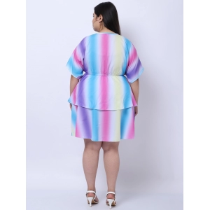 Generic Women's Crepe Printed Knee Length Fit and Flare Dress (Multicolor)
