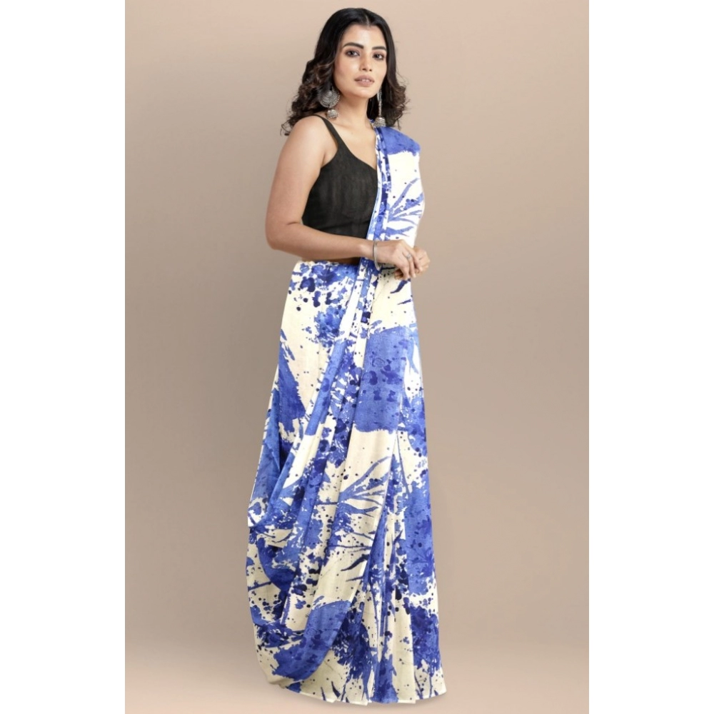 Women's Joya Silk Saree with Blouse (Blue, 5-6 Mtrs) Women's Joya Silk Saree with Blouse (Blue, 5-6 Mtrs)