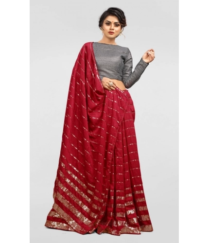 Women's Vichitra Saree with Blouse (Red, 5-6 Mtrs) Women's Vichitra Saree with Blouse (Red, 5-6 Mtrs)
