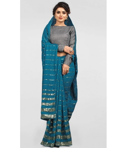 Women's Vichitra Saree with Blouse (Rama, 5-6 Mtrs) Women's Vichitra Saree with Blouse (Rama, 5-6 Mtrs)