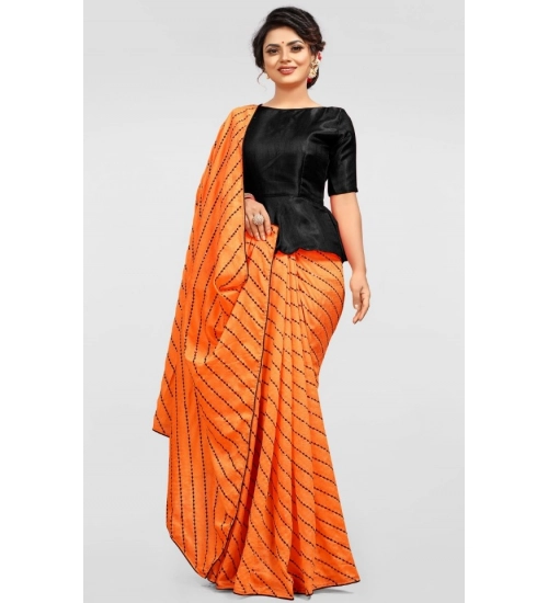 Women's Vichitra Saree with Blouse (Orange, 5-6 Mtrs)