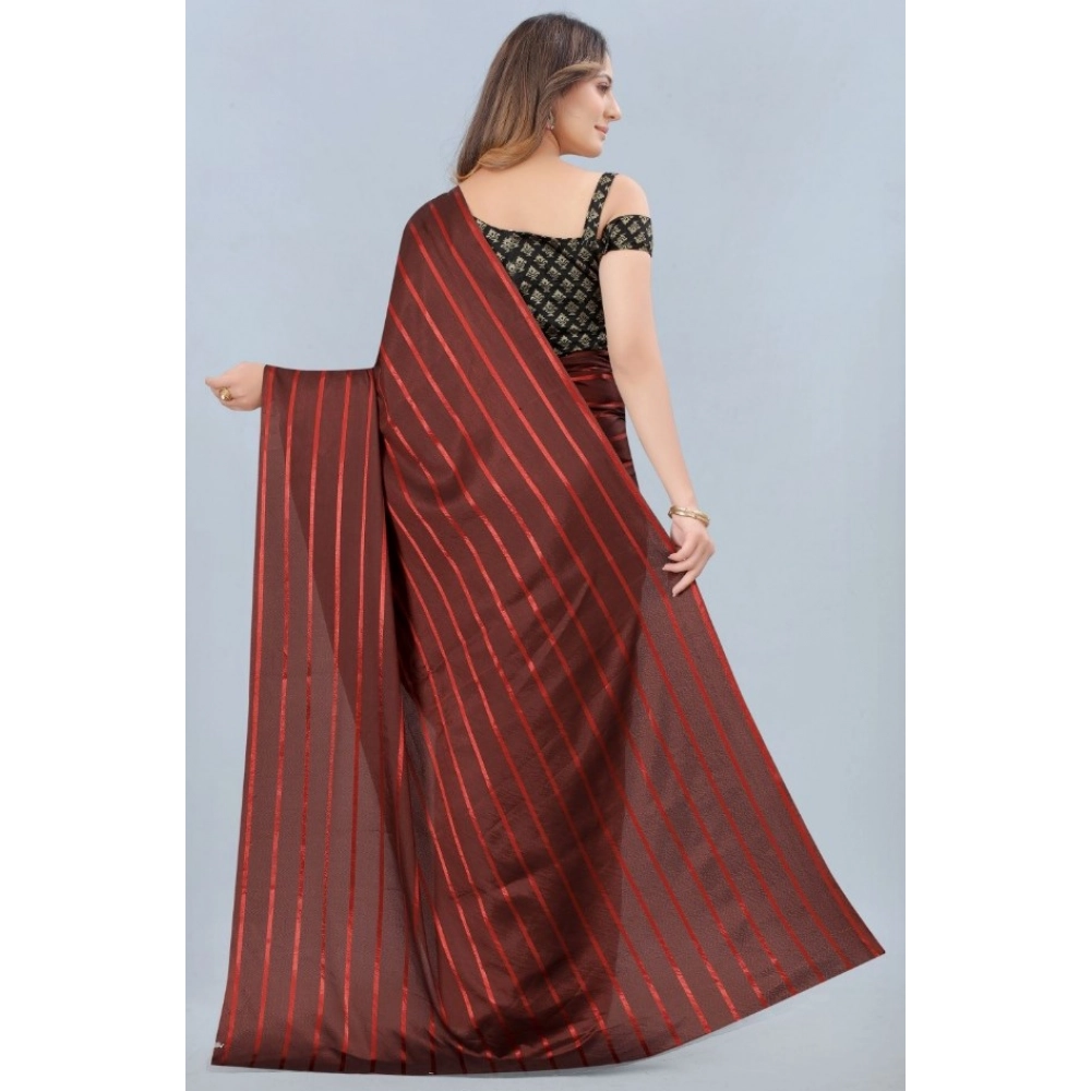 Women's Satin Silk Saree with Blouse (Orange, 5-6 Mtrs) Women's Satin Silk Saree with Blouse (Orange, 5-6 Mtrs)