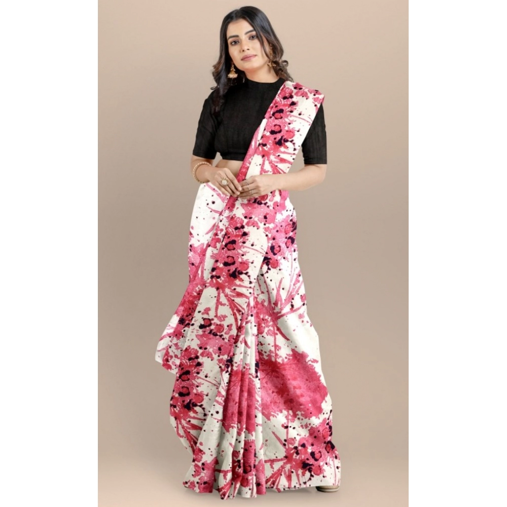 Women's Joya Silk Saree with Blouse (Pink, 5-6 Mtrs) Women's Joya Silk Saree with Blouse (Pink, 5-6 Mtrs)
