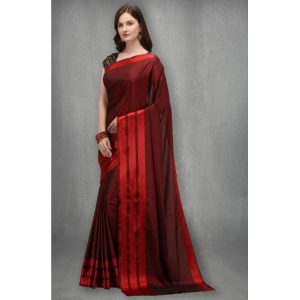 Generic Women's Satin Silk Saree with Blouse (Red, 5-6 Mtrs)