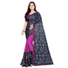 Women's Lycra Blend Saree with Blouse (Purple, 5-6 Mtrs) Women's Lycra Blend Saree with Blouse (Purple, 5-6 Mtrs)