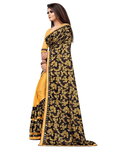 Women's Lycra Blend Saree with Blouse (Mustard, 5-6 Mtrs) Women's Lycra Blend Saree with Blouse (Mustard, 5-6 Mtrs)