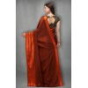 Women's Satin Silk Saree with Blouse (Orange, 5-6 Mtrs) Women's Satin Silk Saree with Blouse (Orange, 5-6 Mtrs)