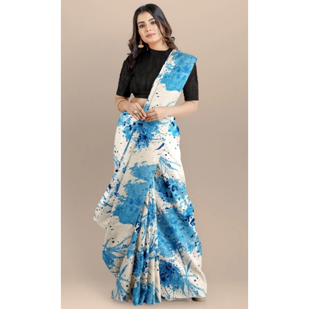 Women's Joya Silk Saree with Blouse (Sky, 5-6 Mtrs) Women's Joya Silk Saree with Blouse (Sky, 5-6 Mtrs)