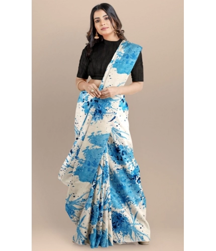 Women's Joya Silk Saree with Blouse (Sky, 5-6 Mtrs) Women's Joya Silk Saree with Blouse (Sky, 5-6 Mtrs)