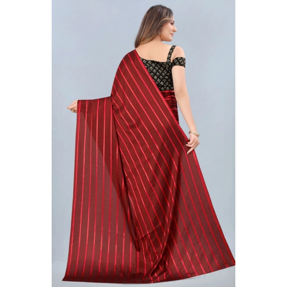 Women's Satin Silk Saree with Blouse (Red, 5-6 Mtrs) Women's Satin Silk Saree with Blouse (Red, 5-6 Mtrs)
