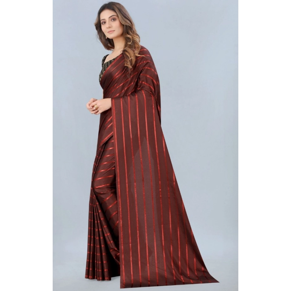 Women's Satin Silk Saree with Blouse (Orange, 5-6 Mtrs) Women's Satin Silk Saree with Blouse (Orange, 5-6 Mtrs)