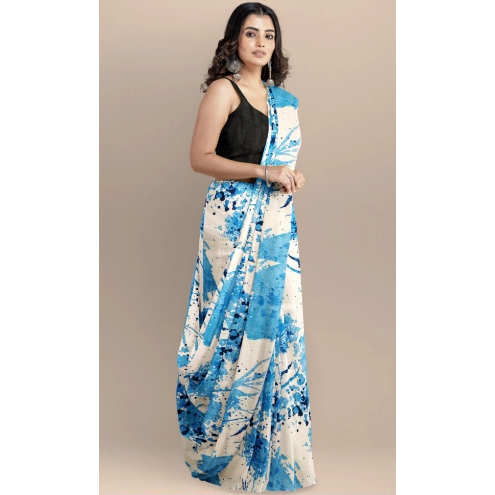 Women's Joya Silk Saree with Blouse (Sky, 5-6 Mtrs) Women's Joya Silk Saree with Blouse (Sky, 5-6 Mtrs)