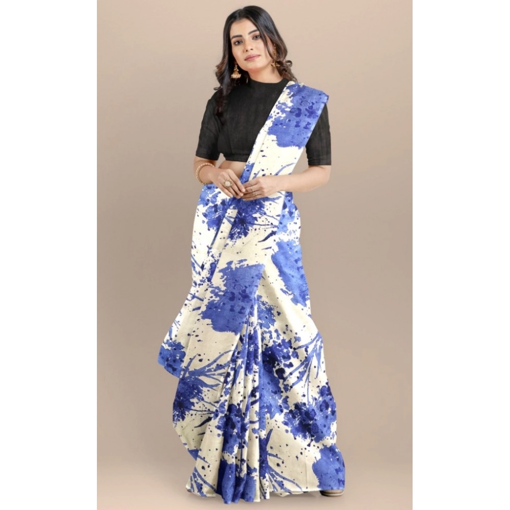 Women's Joya Silk Saree with Blouse (Blue, 5-6 Mtrs) Women's Joya Silk Saree with Blouse (Blue, 5-6 Mtrs)
