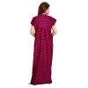 Women's Cotton Printed Maxi Nighty (Pink)