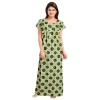 Dropship Women's Cotton Printed Maxi Nighty (Green)